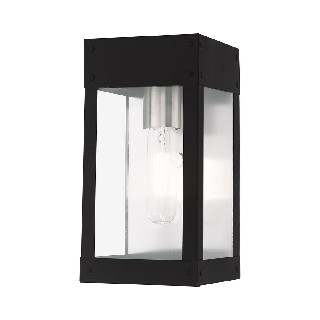 Livex Lighting 20871-04  Barrett Outdoor Black W/ Brushed Nickel W/ Brushed Nickel Stainless Steel
