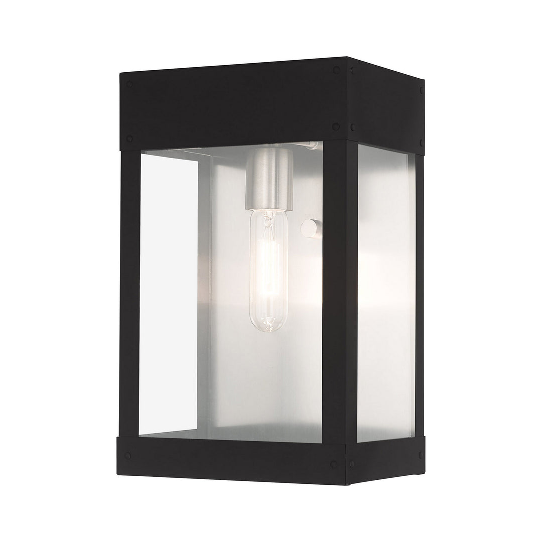 Livex Lighting 20872-04  Barrett Outdoor Black W/ Brushed Nickel W/ Brushed Nickel Stainless Steel