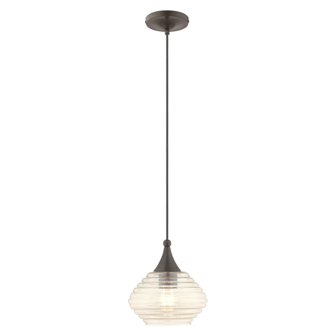 Livex Hand Blown Art Glass Mini Pendants 40644-92 Pendant Light - English Bronze