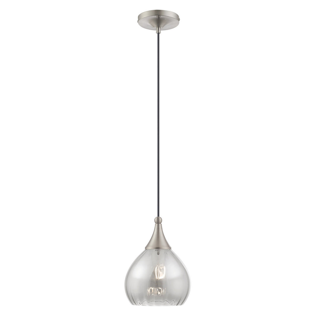 Livex Hand Blown Art Glass Mini Pendants 40645-91 Pendant Light - Brushed Nickel