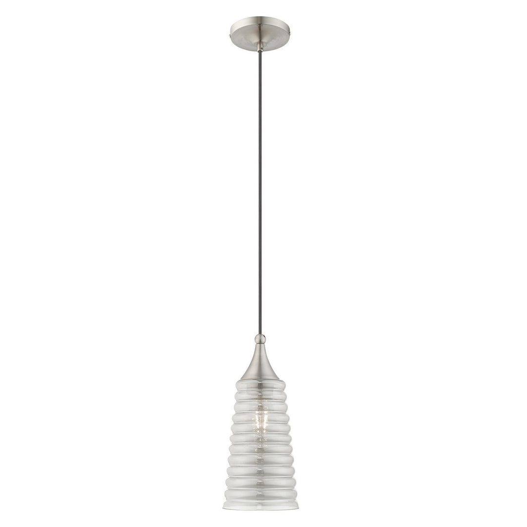 Livex Hand Blown Art Glass Mini Pendants 40647-91 Pendant Light - Brushed Nickel