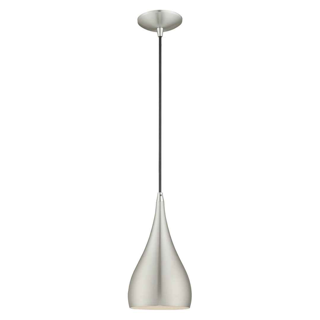 Livex Amador 41171-66 Pendant Light - Brushed Aluminum w/ Polished Chromes