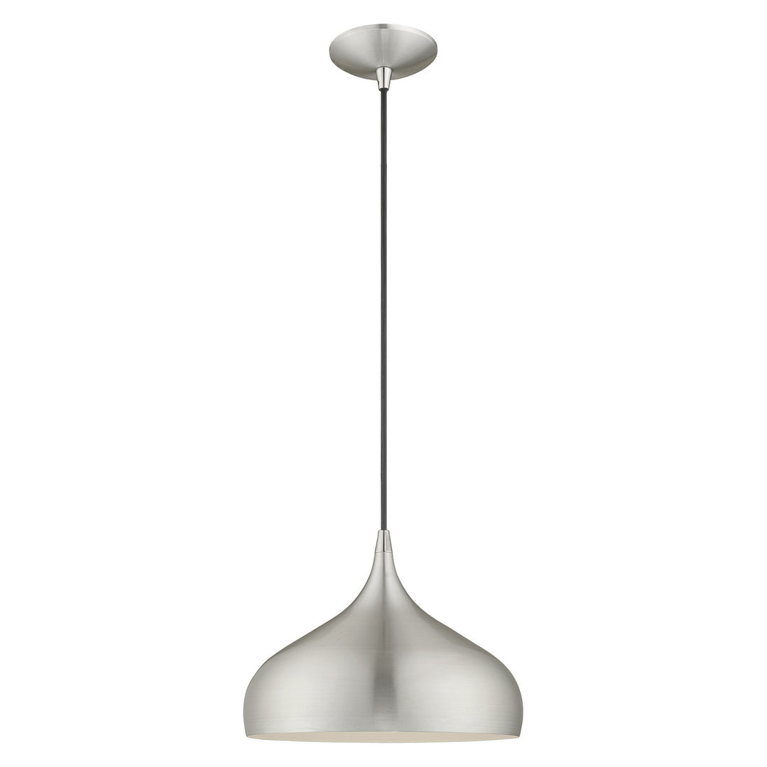 Livex Amador 41172-66 Pendant Light - Brushed Aluminum w/ Polished Chromes