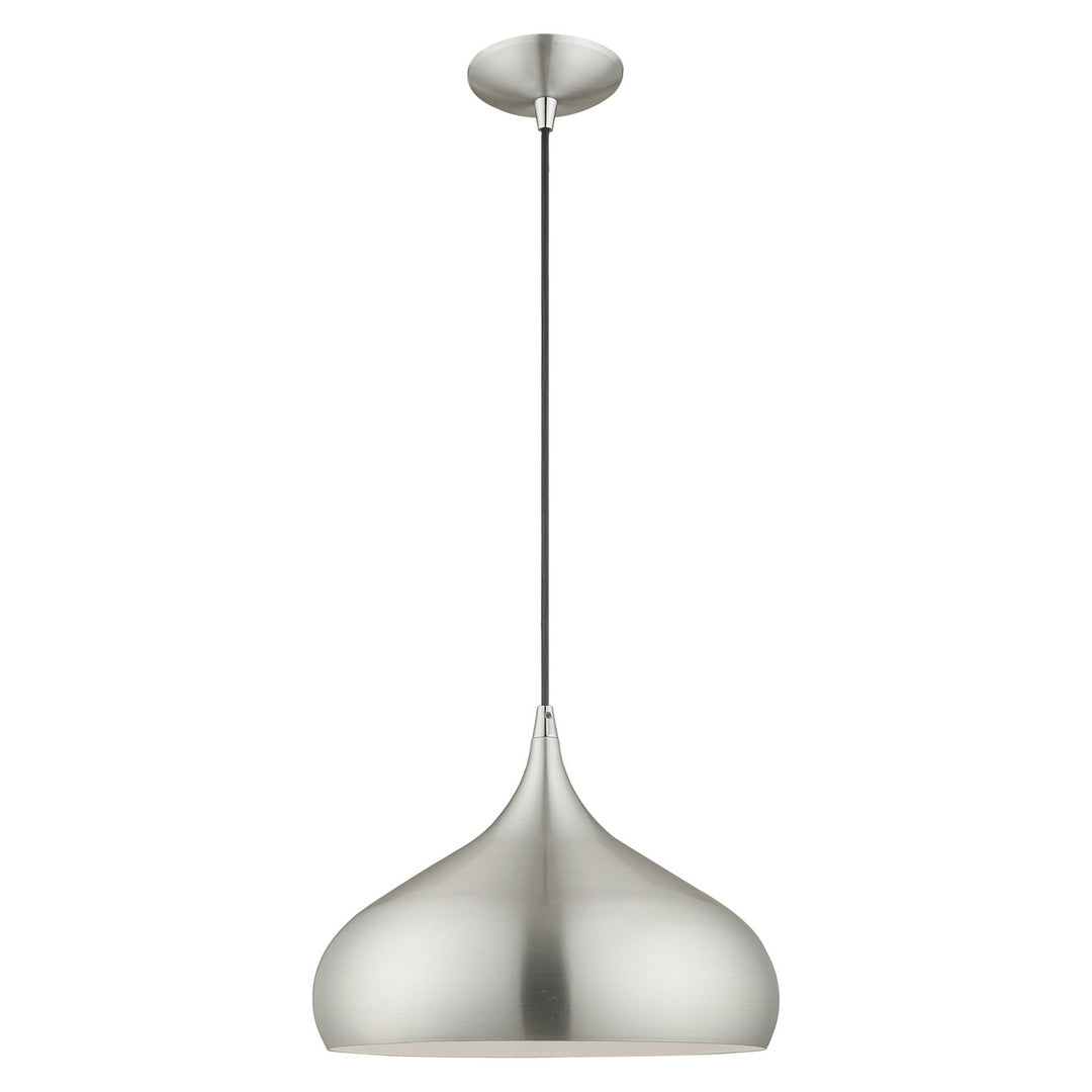 Livex Amador 41173-66 Pendant Light - Brushed Aluminum w/ Polished Chromes