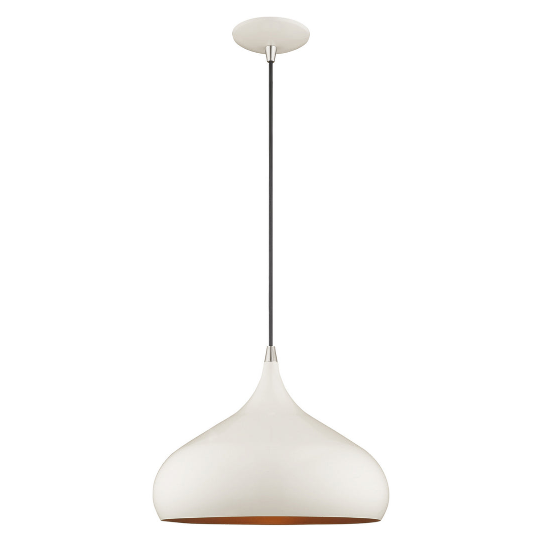 Livex Amador 41173-69 Pendant Light - Shiny White w/ Polished Chromes