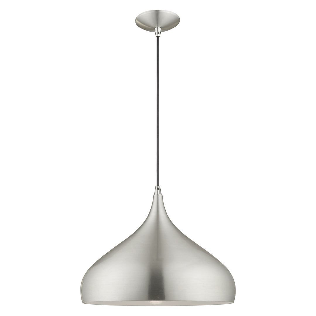 Livex Amador 41174-66 Pendant Light - Brushed Aluminum w/ Polished Chromes