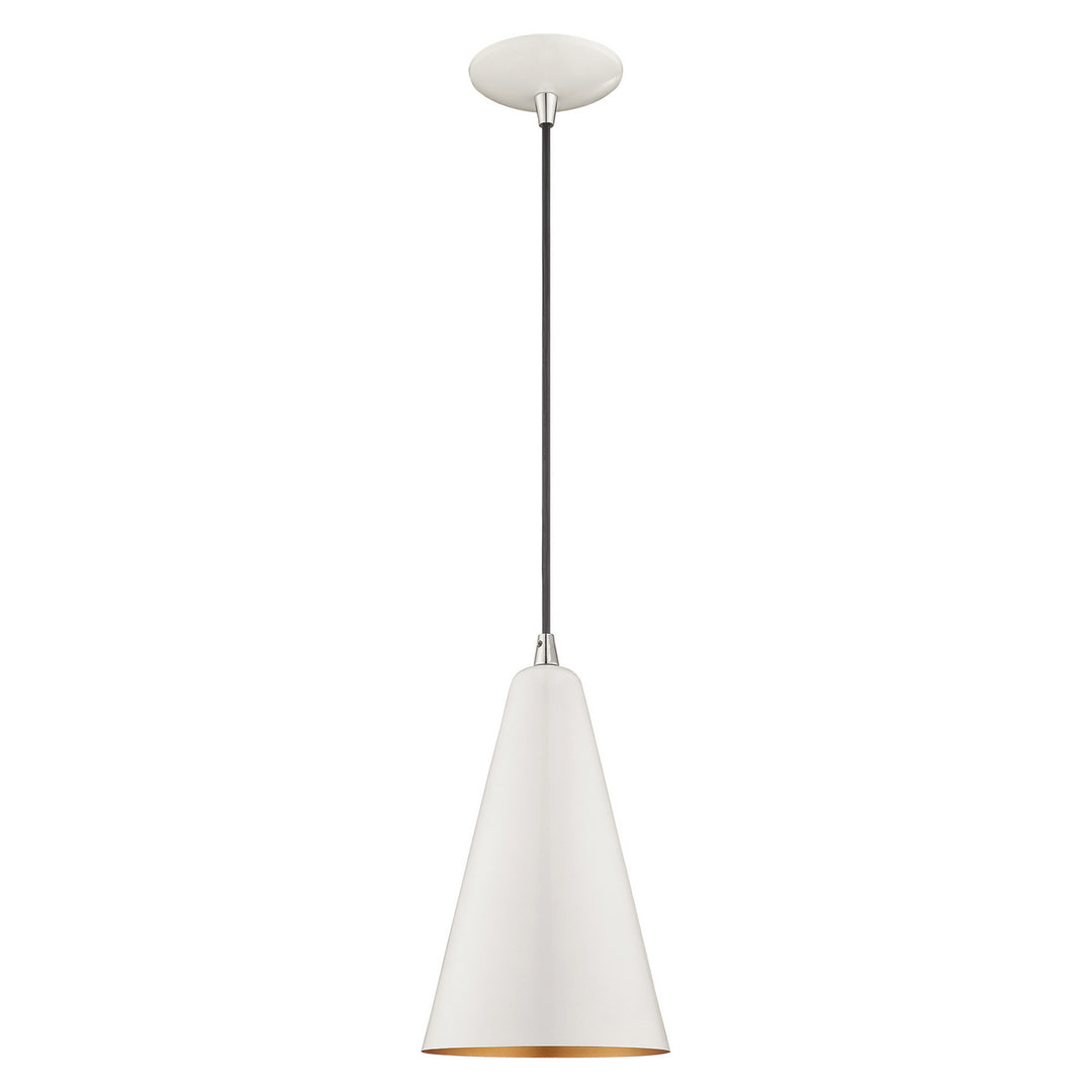 Livex Dulce 41175-69 Pendant Light - Shiny White w/ Polished Chromes