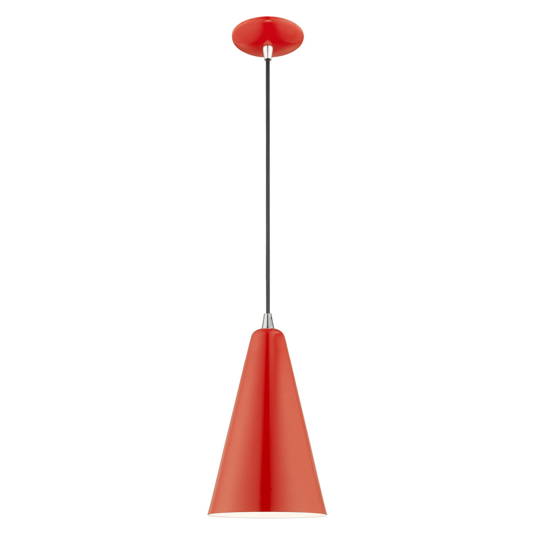 Livex Dulce 41175-72 Pendant Light - Shiny Red w/ Polished Chromes