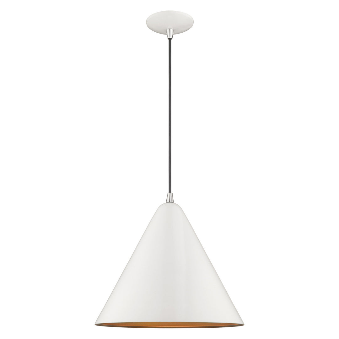 Livex Dulce 41176-69 Pendant Light - Shiny White w/ Polished Chromes