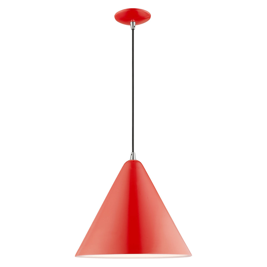 Livex Dulce 41176-72 Pendant Light - Shiny Red w/ Polished Chromes