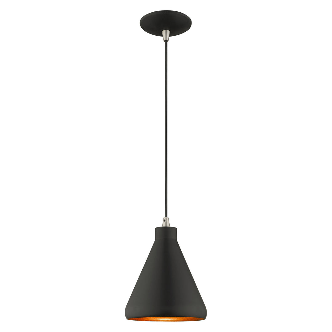 Livex Geneva 41177-04 Pendant Light - Black w/ Brushed Nickels
