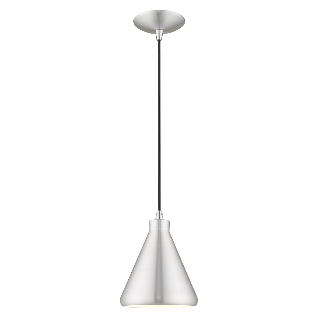 Livex Geneva 41177-66 Pendant Light - Brushed Aluminum w/ Polished Chromes
