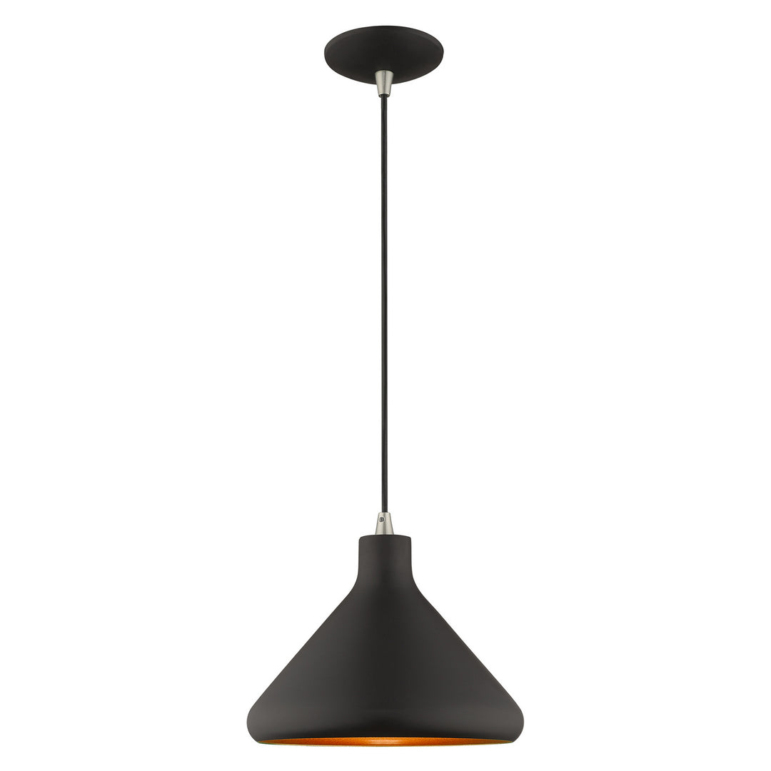 Livex Geneva 41178-04 Pendant Light - Black w/ Brushed Nickels
