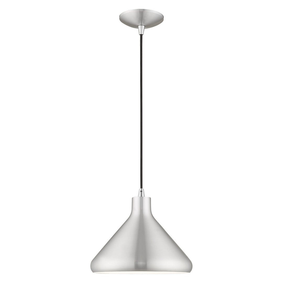 Livex Geneva 41178-66 Pendant Light - Brushed Aluminum w/ Polished Chromes