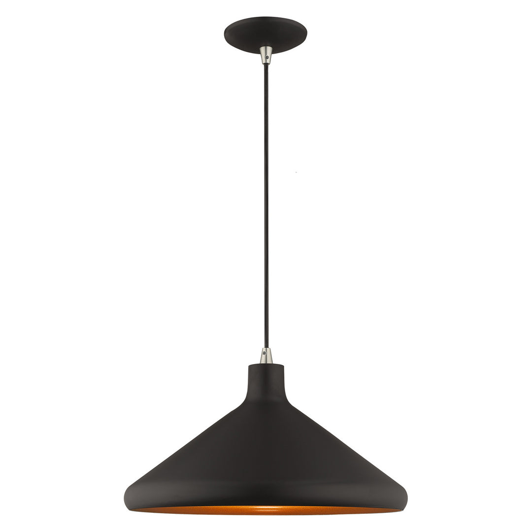 Livex Geneva 41179-04 Pendant Light - Black w/ Brushed Nickels
