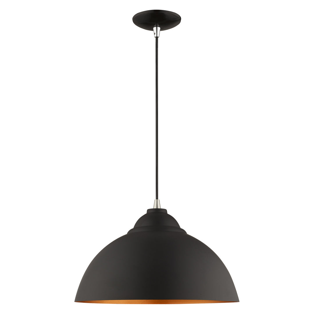 Livex Metal Shade Mini Pendants 41180-04 Pendant Light - Black w/ Brushed Nickels