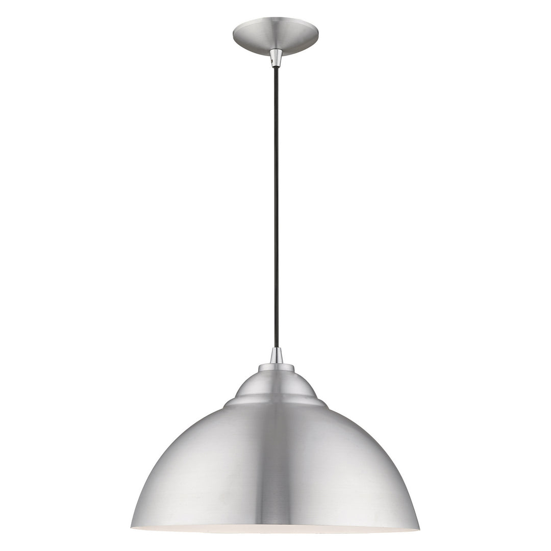 Livex Metal Shade Mini Pendants 41180-66 Pendant Light - Brushed Aluminum w/ Polished Chromes