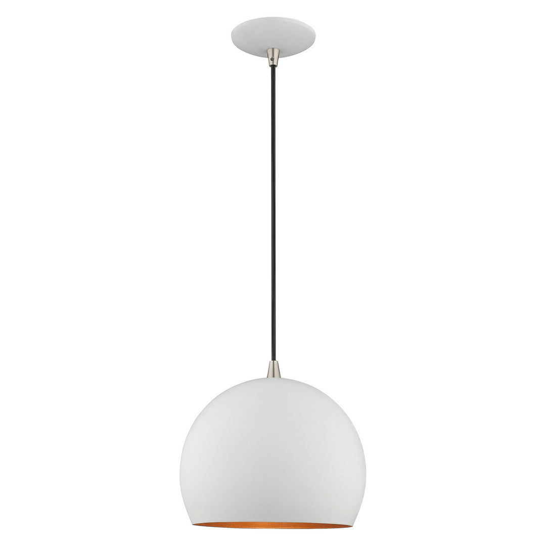 Livex Metal Shade Mini Pendants 41181-03 Pendant Light - White