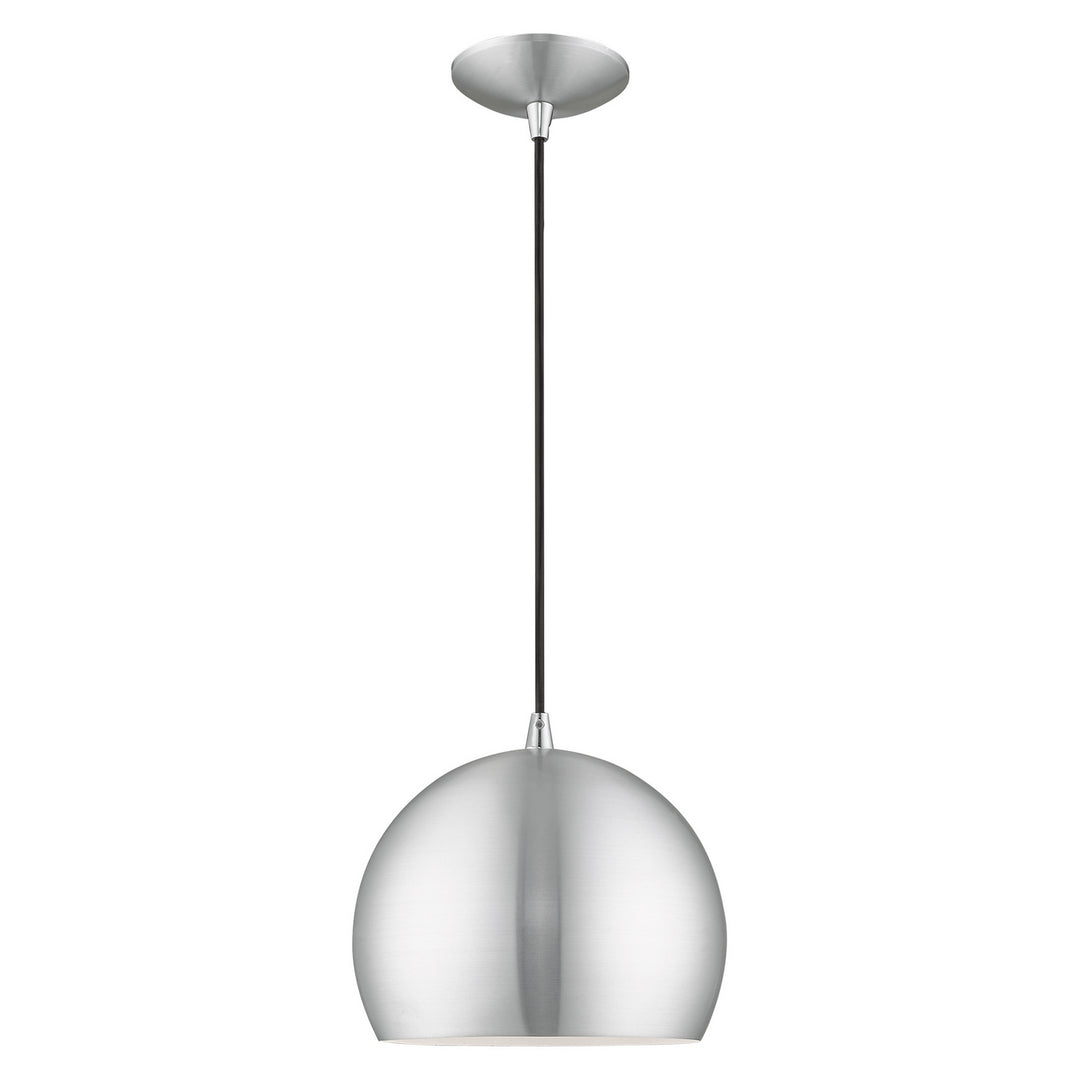 Livex Piedmont 41181-66 Pendant Light - Brushed Aluminum w/ Polished Chromes