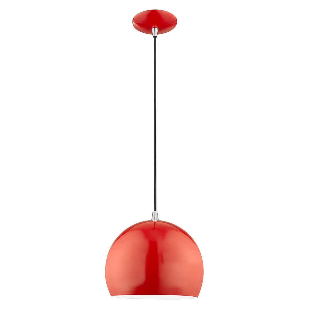 Livex Metal Shade Mini Pendants 41181-72 Pendant Light - Shiny Red
