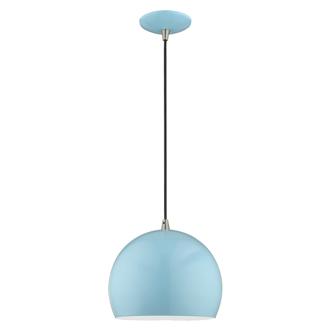 Livex Metal Shade Mini Pendants 41181-74 Pendant Light - Shiny Baby Blue