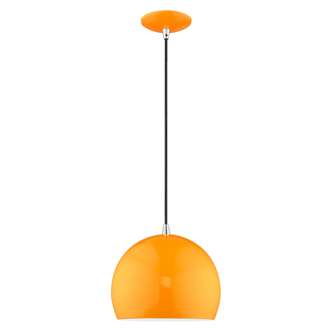 Livex Metal Shade Mini Pendants 41181-77 Pendant Light - Shiny Orange