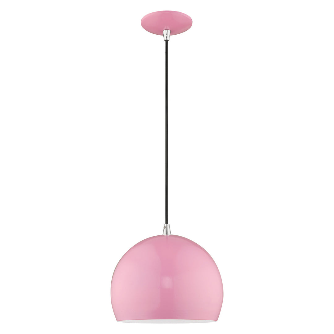 Livex Metal Shade Mini Pendants 41181-79 Pendant Light - Shiny Pink