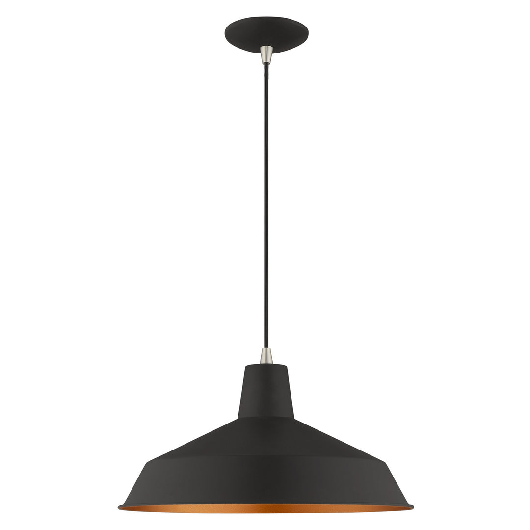 Livex Metal Shade Mini Pendants 41183-04 Pendant Light - Black w/ Brushed Nickels