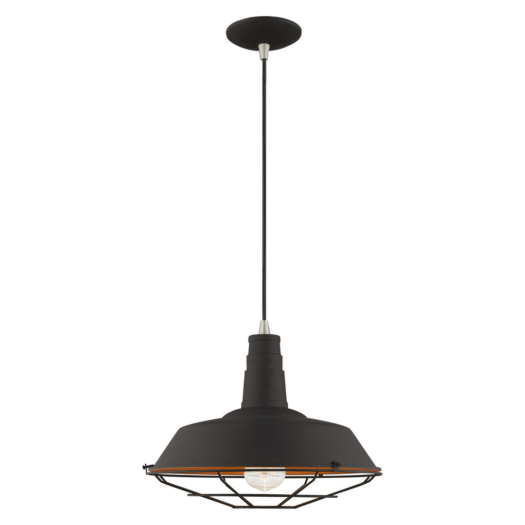 Livex Metal Shade Mini Pendants 41184-04 Pendant Light - Black w/ Brushed Nickels