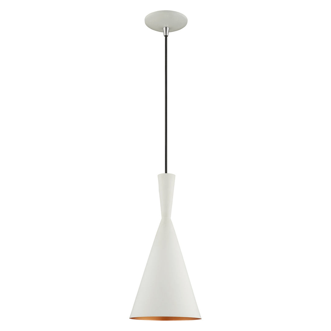 Livex Waldorf 41185-03 Pendant Light - White w/ Brushed Nickels