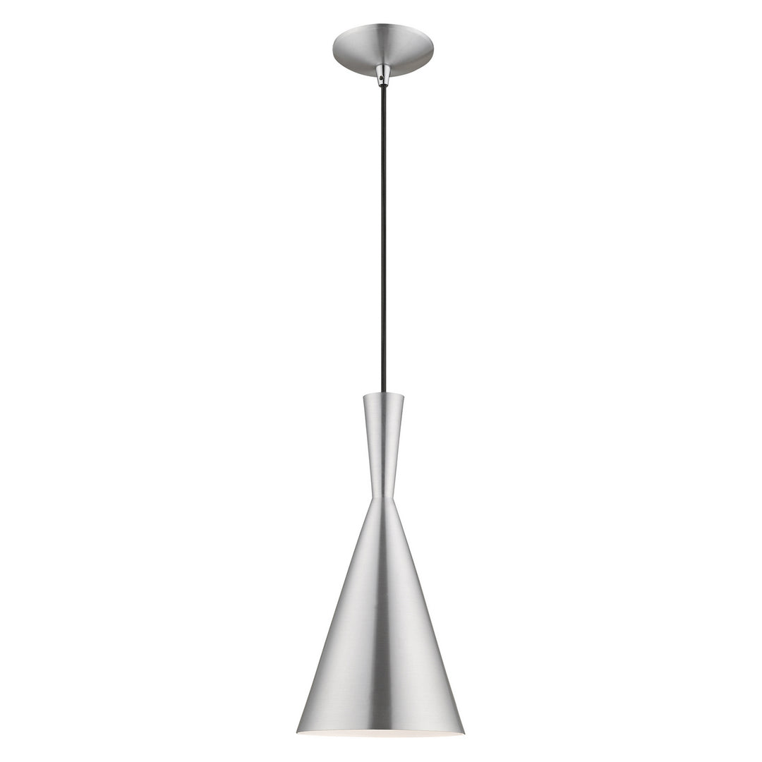 Livex Waldorf 41185-66 Pendant Light - Brushed Aluminum w/ Polished Chromes