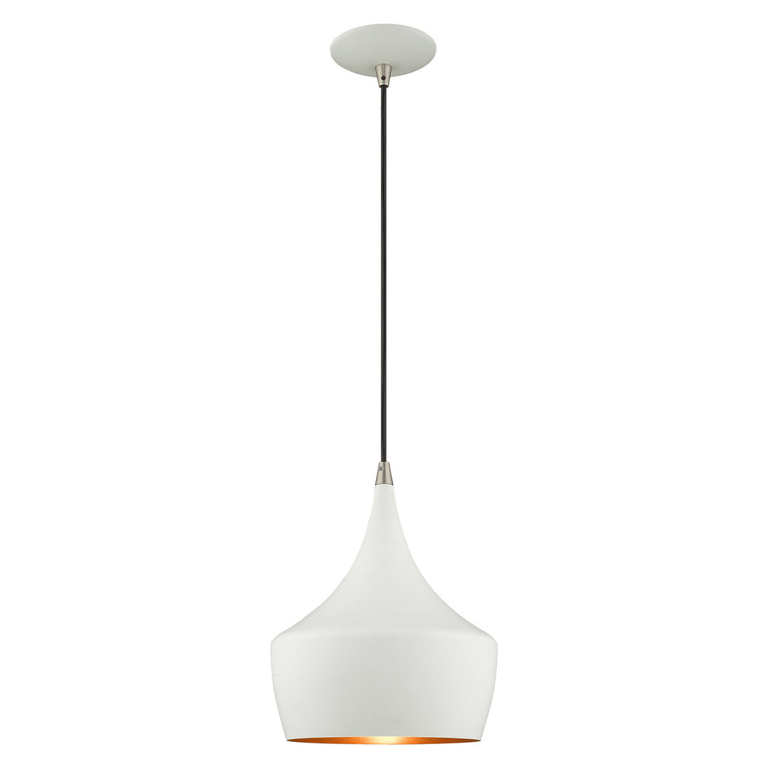 Livex Waldorf 41186-03 Pendant Light - White w/ Brushed Nickels