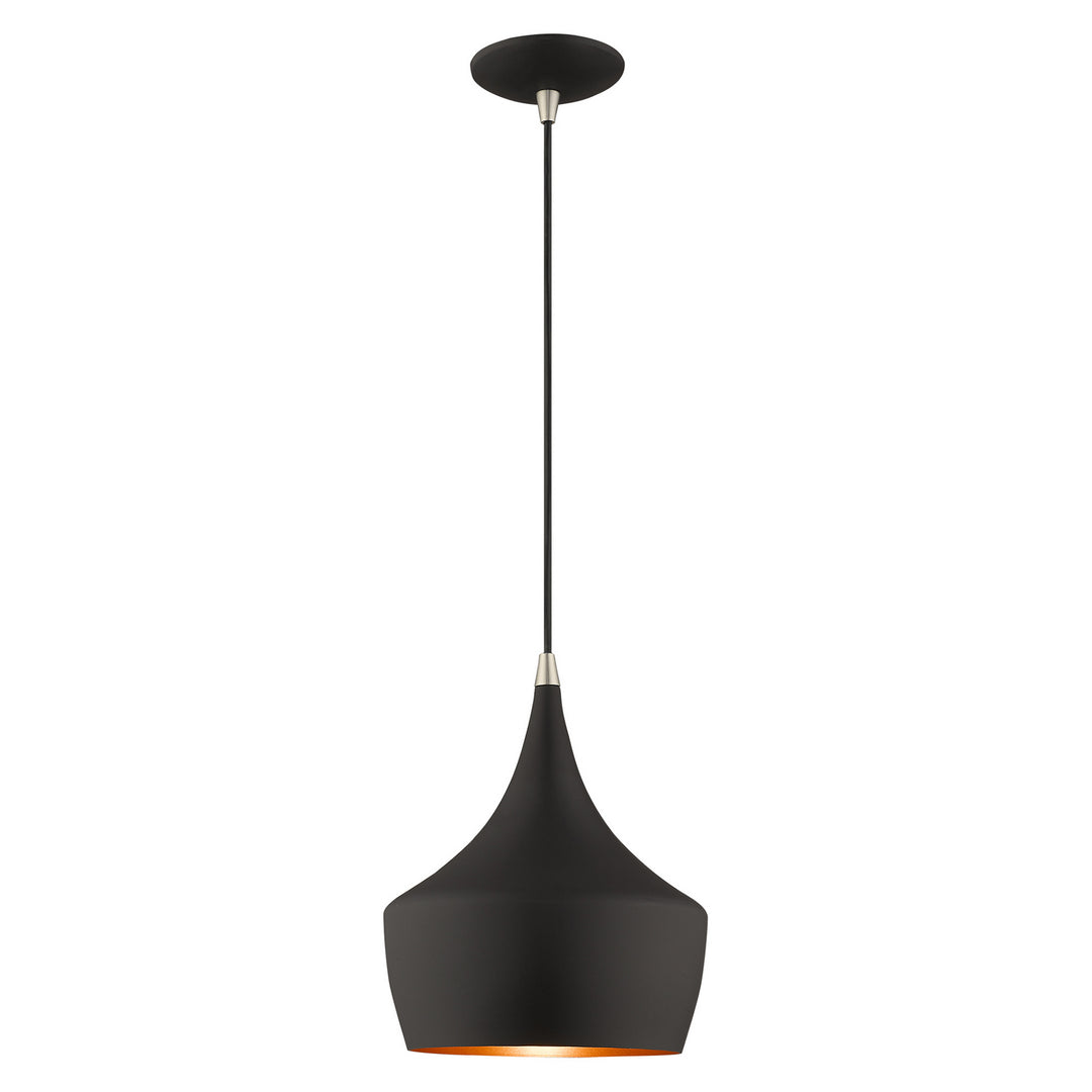 Livex Waldorf 41186-04 Pendant Light - Black w/ Brushed Nickels