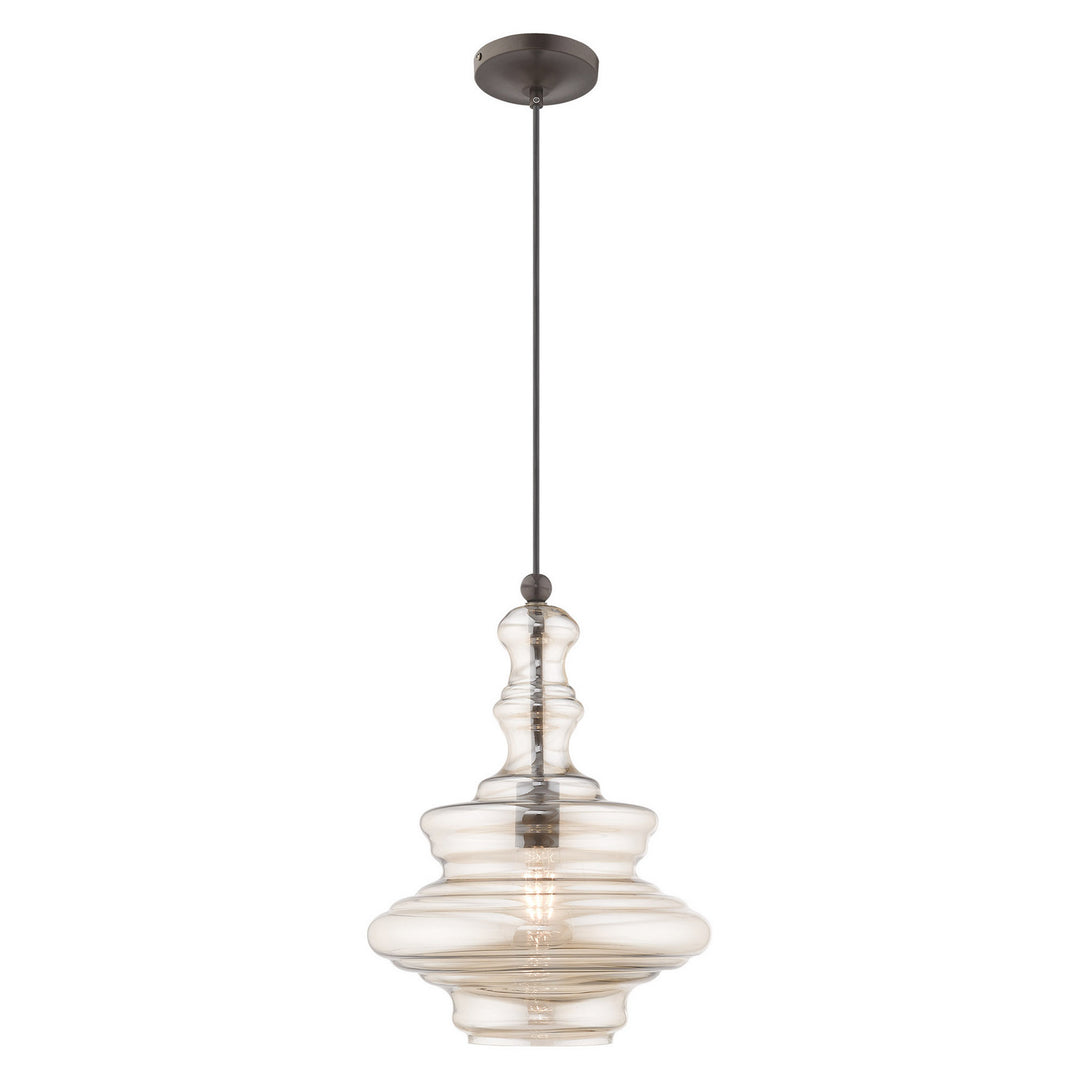 Livex Hand Blown Art Glass Mini Pendants 41224-92 Pendant Light - English Bronze