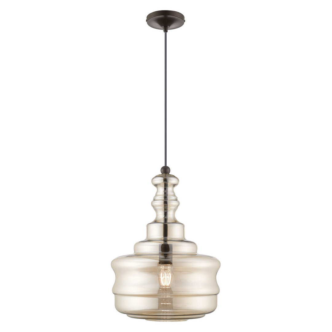 Livex Hand Blown Art Glass Mini Pendants 41225-92 Pendant Light - English Bronze
