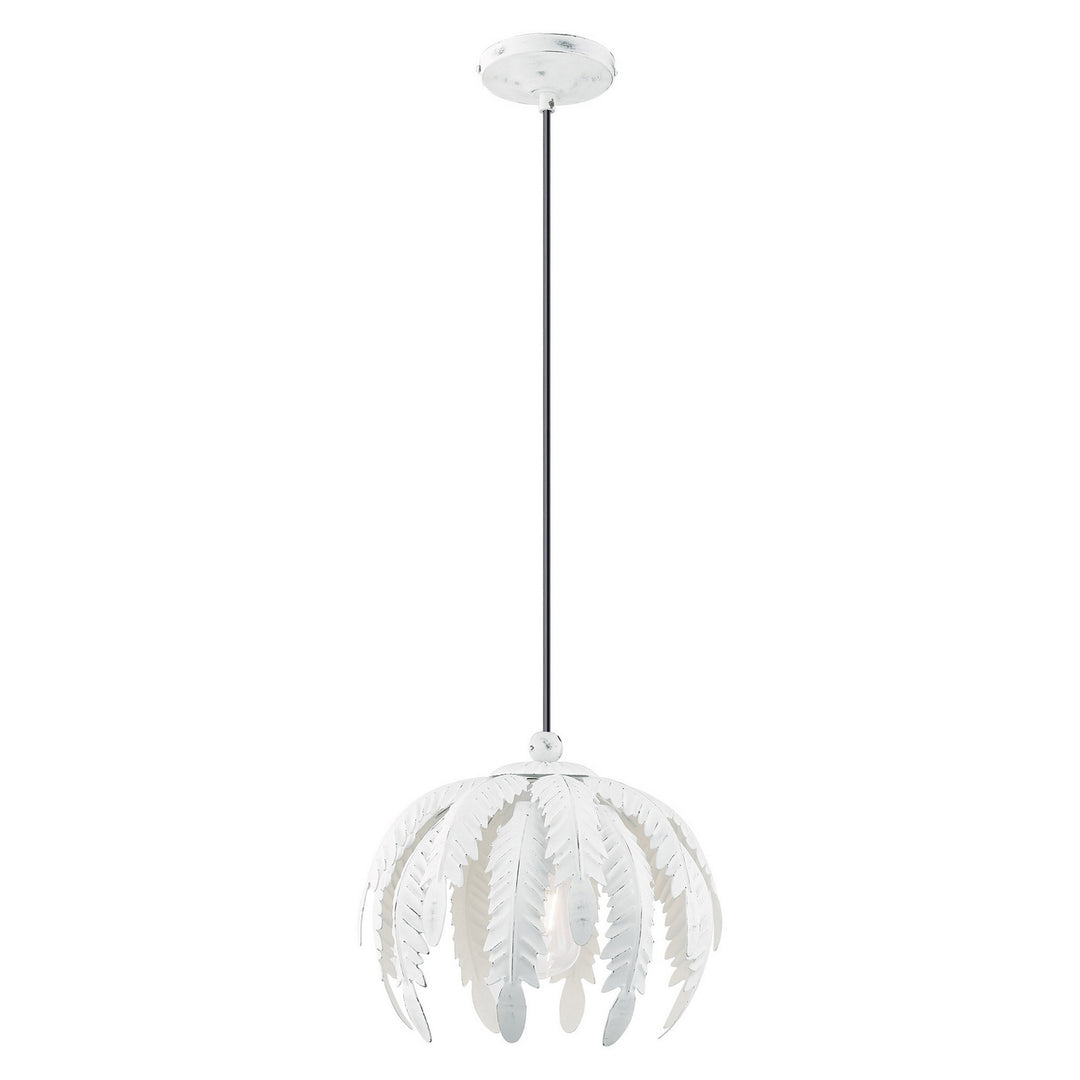 Livex Acanthus 41231-60 Pendant Light - Hand Applied Antique White