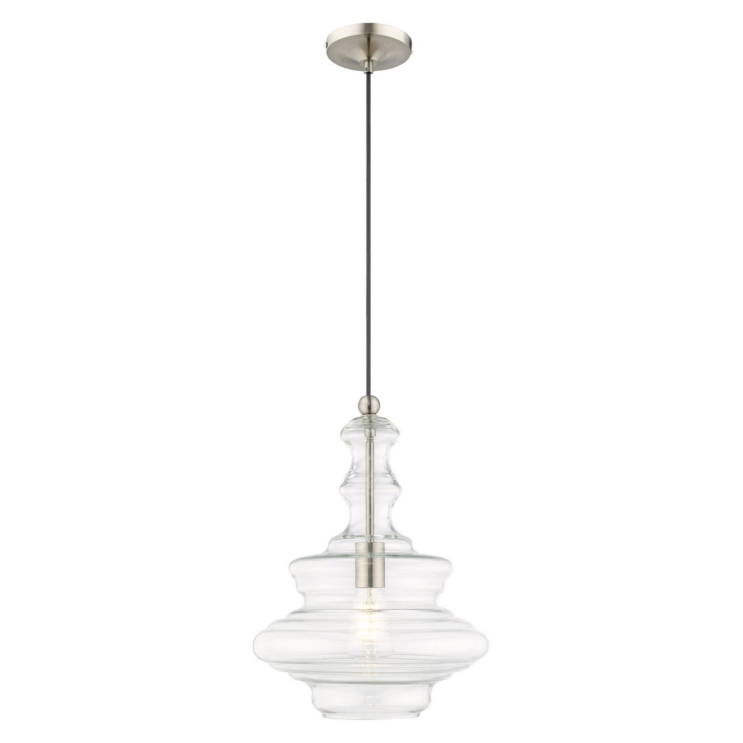 Livex Hand Blown Art Glass Mini Pendants 41238-91 Pendant Light - Brushed Nickel