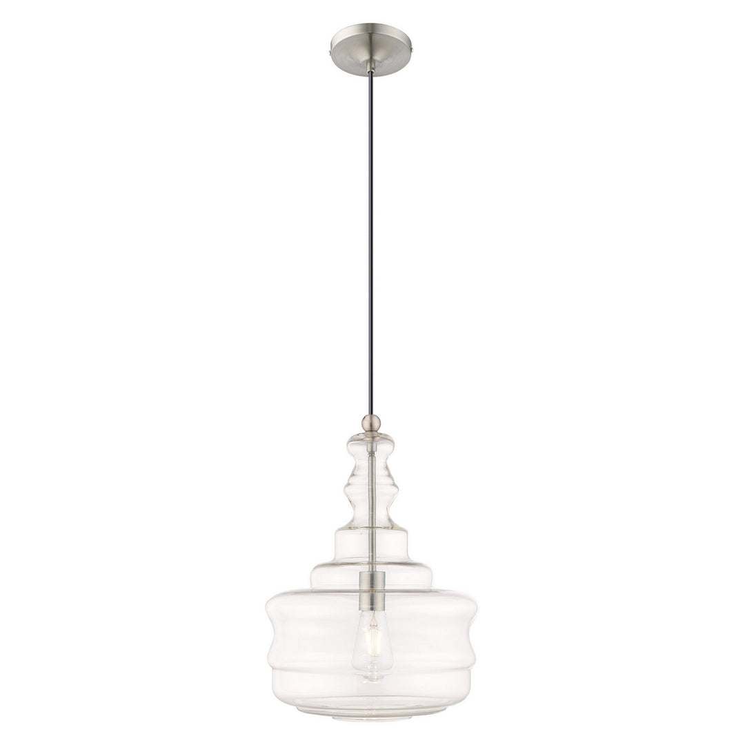 Livex Hand Blown Art Glass Mini Pendants 41239-91 Pendant Light - Brushed Nickel