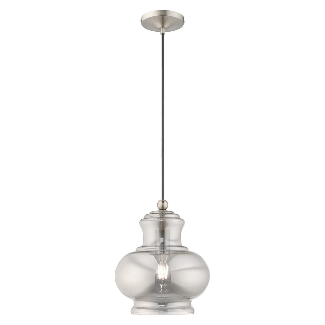 Livex Hand Blown Art Glass Mini Pendants 41243-91 Pendant Light - Brushed Nickel