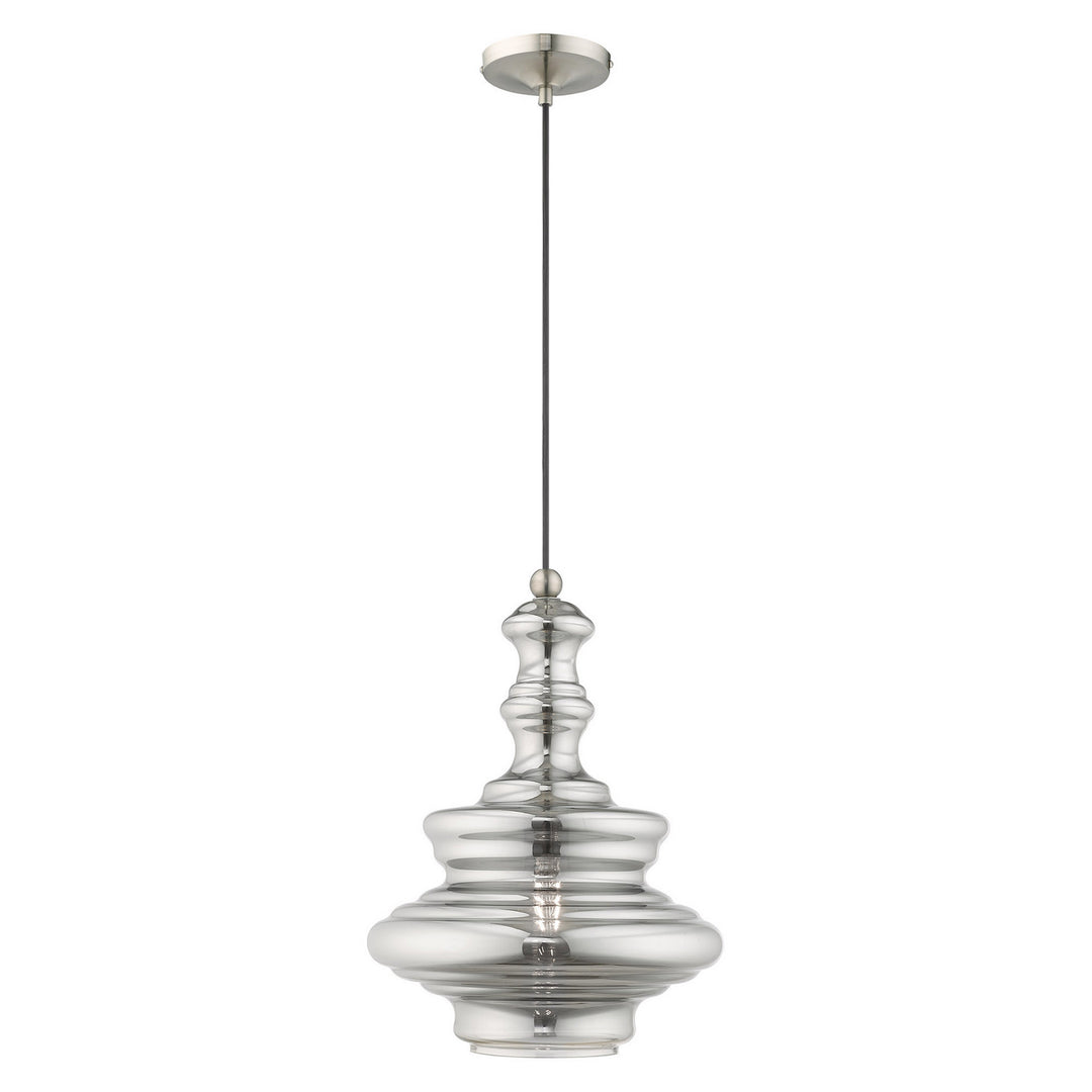 Livex Hand Blown Art Glass Mini Pendants 41245-91 Pendant Light - Brushed Nickel