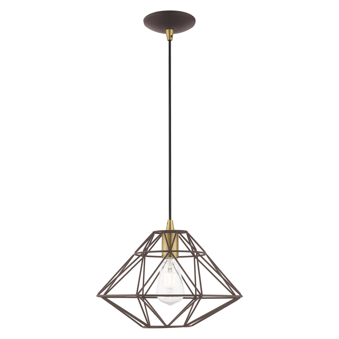 Livex Knox 41323-07 Pendant Light - Bronze w/ Antique Brasss