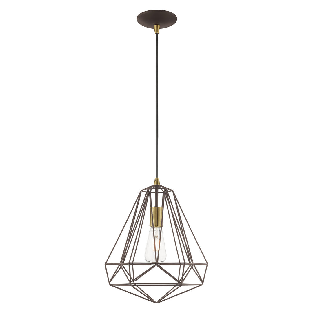 Livex Knox 41324-07 Pendant Light - Bronze w/ Antique Brasss