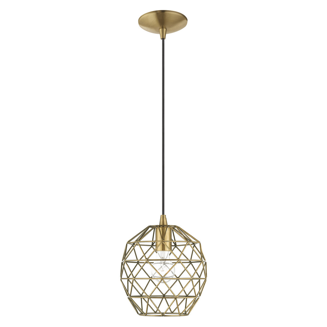 Livex Geometrix 41326-01 Pendant Light - Antique Brass