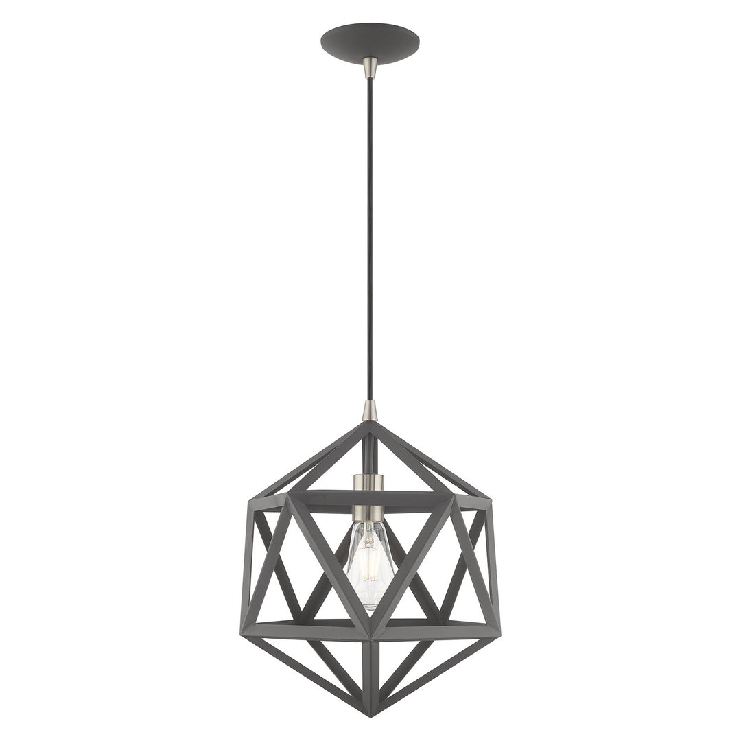 Livex Ashland 41328-76 Pendant Light - Scandinavian Gray w/ Brushed Nickels