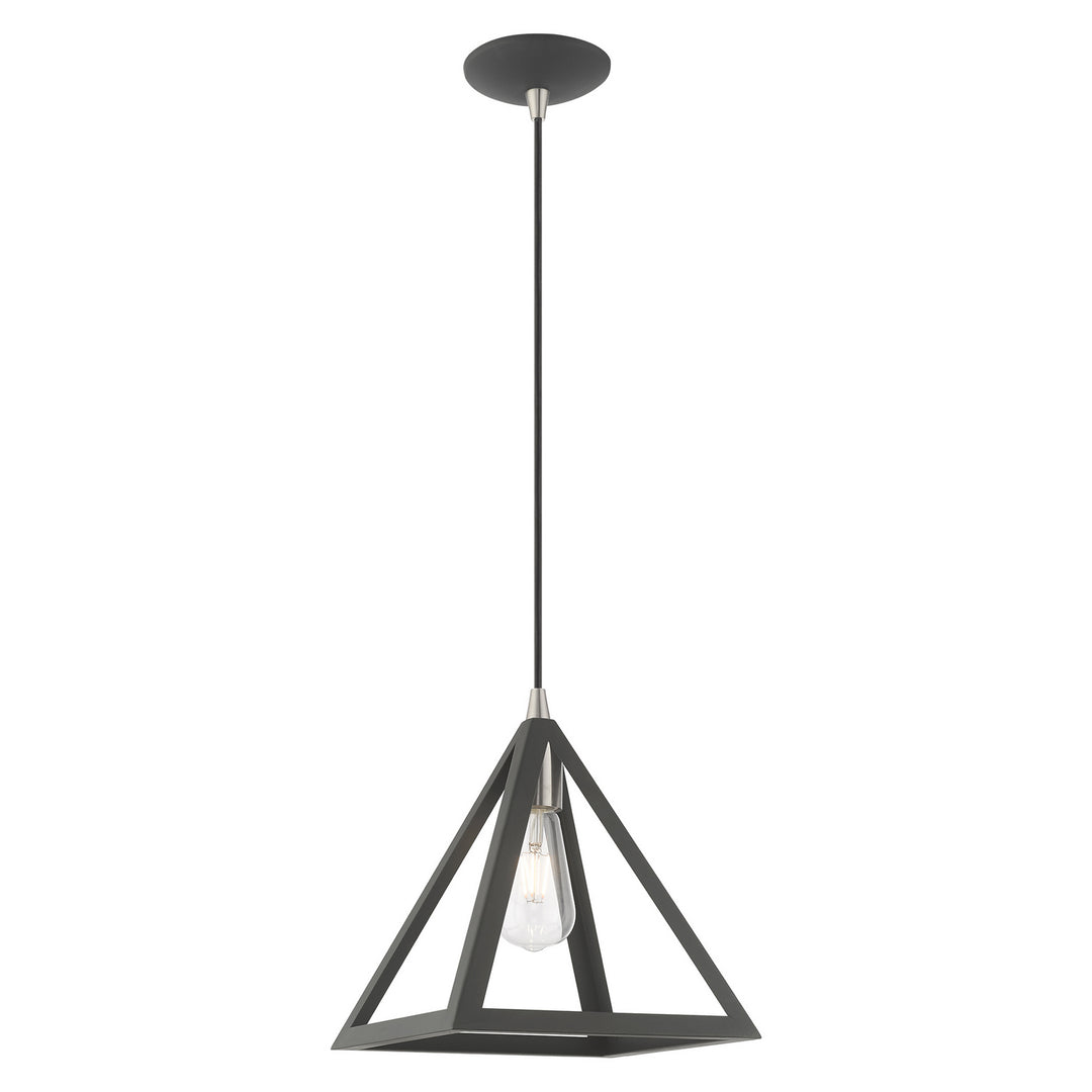 Livex Pinnacle 41329-76 Pendant Light - Scandinavian Gray w/ Brushed Nickels