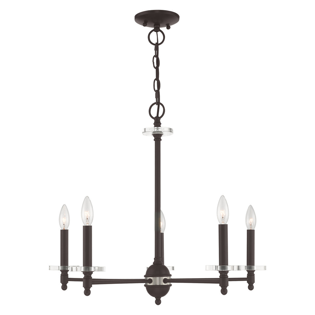 Livex Bennington 42705-07 Chandelier Light - Bronze w/ Brushed Nickel