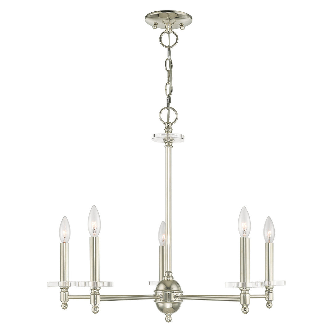 Livex Bennington 42705-35 Chandelier Light - Polished Nickel