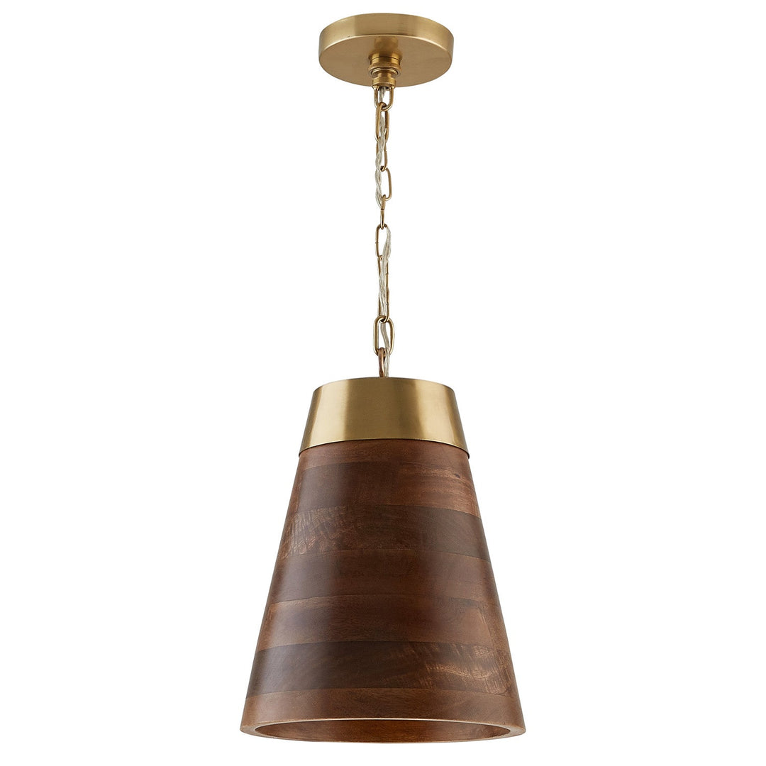 Capital Dodd 330314WR Pendant Light - Dark Wood and True Brass