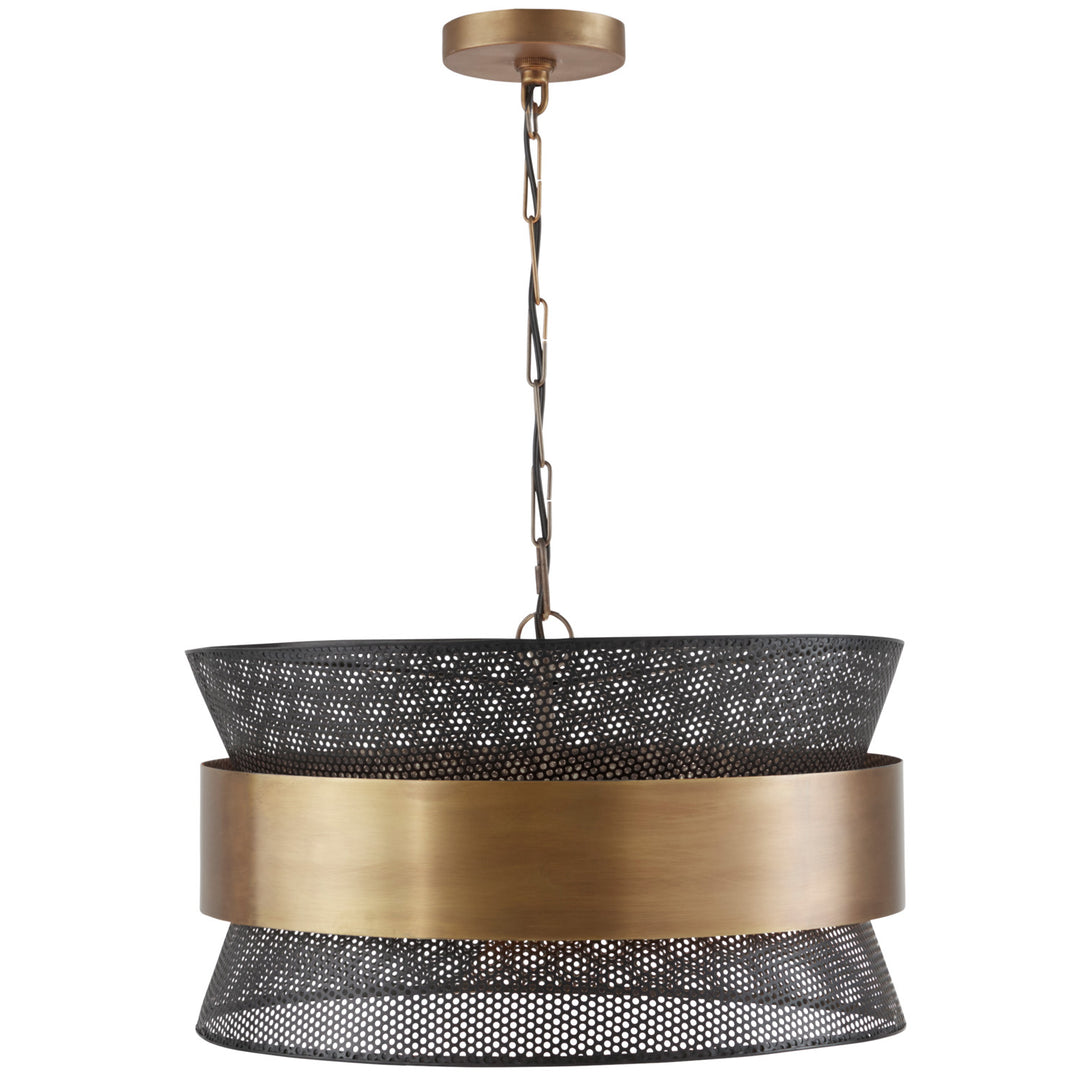 Capital Loren 330447PK Pendant Light - Patinaed Brass and Black