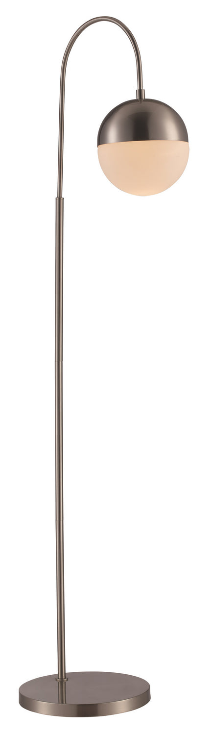 Trans Globe Imports RTL-9066 BN  One Light Floor Lamp Lamp Pewter, Nickel, Silver